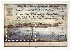 A miniature sheet from the Faroe Islands, in which the stamp forms a part of the larger image