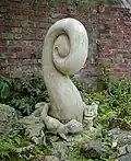 Statue of a fern in the fernery