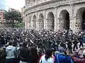 Sassari soldiers in World War I uniforms on parade in Rome