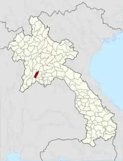 Location of Feuang district in Laos