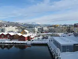 View of the town in winter