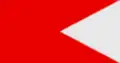 Commodore first class Red Squadron command flag 1826 to 1864 for use in the Kingdom of Great Britain and United Kingdom.
