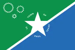 Flag St. Paul, Texas, USA (sinister)