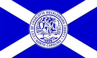 One of the two versions of the flag of Charlotte, used by the city government in an official matter.