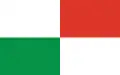 The civil flag of Warsaw West County, used from 2000 to 2012
