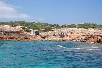 The coastline near Cala Saona
