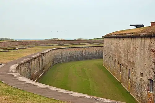 Fort Macon as viewed from one of the seaward sides