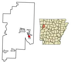 Location of Altus in Franklin County, Arkansas.
