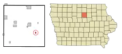 Location of Geneva, Iowa