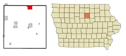 Location of Sheffield, Iowa