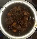 Fried meat that will be used to prepare Firinda sauce