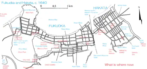 Fukuoka and Hakata, c. 1640