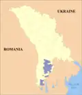 Map of Moldova highlighting Gagauzia
