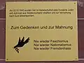 Memorial plaque for deported Jews