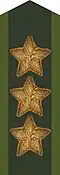 Collar patch m/58 (bronze) on uniform m/58-m/59 (1972–1983)