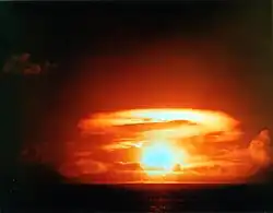 Item detonation and mushroom cloud.