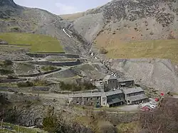 Spoil heaps and former mine buildings beside the Swart Beck
