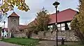 Medieval town wall and Leaning Tower