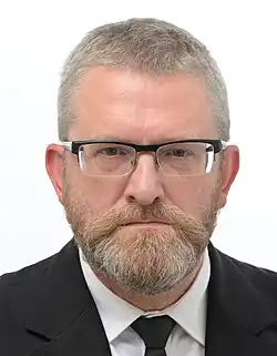 Portrait photograph of Grzegorz Braun from 2024