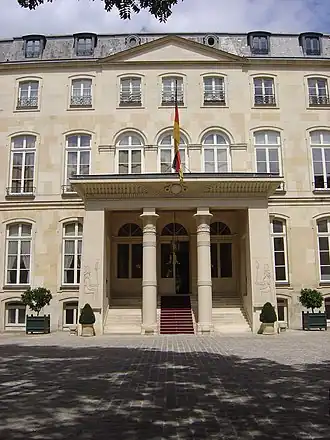 Egyptian inspiration/Egyptian Revival: Portico of the Hôtel Beauharnais, Paris, L.E.N. Bataille, c. 1804[37]
