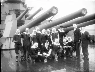 Rain covers on HMS Duke of York