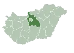 Pest County within Hungary