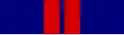 Dark blue ribbon with two red stripes close to the center