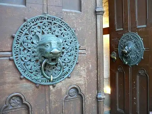 Image 10The lion head door handles of Hauptkirche St. Petri date to the late 1300s. (from History of Hamburg)