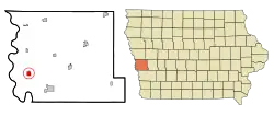 Location of Modale, Iowa