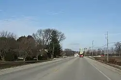 Looking north at the intersection with Harrison Road from WIS 55