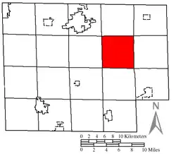 Location of Hartland Township in Huron County