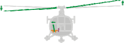 When the cyclic is pushed to the side, the rotor tilts to the side