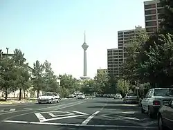 Milad Tower seen from Hormozan street