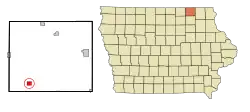 Location of Elma, Iowa