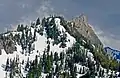 Snow in the Hurricane Ridge allows for skiing and snowboarding (Steeple Rock featured)