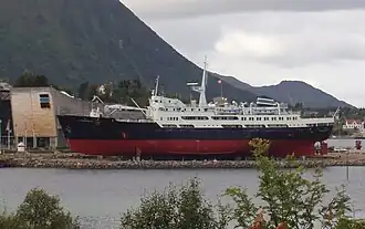 View of the Coastal Express Museum with the museum ship MS&nbsp;Finnmarken