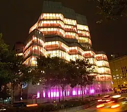lit up at night