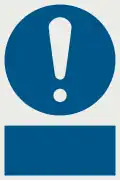 A 'mandatory' sign, in a vertical format.
