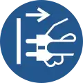 M006 – Disconnect mains plug from electrical outlet