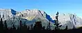 Pulpit Peak seen from Icefields Parkway at Hector Lake
