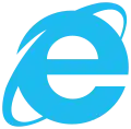 Small blue "e" letter with a blue aureola