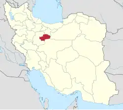 Location of Qom province in Iran