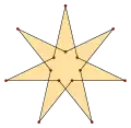 Isotoxal tetradecagon, {(7/2)α}, has density 2, similar to regular {7/2}.