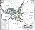 The properties belonging to the monastery's judicial district are shown in yellow on this map from 1848