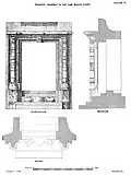 Marble door to the courtyard, originally from a Jain temple with a Jina image still visible in the upper frame.