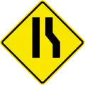 W3-2 Road narrows from the right side