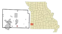 Location of Fidelity, Missouri