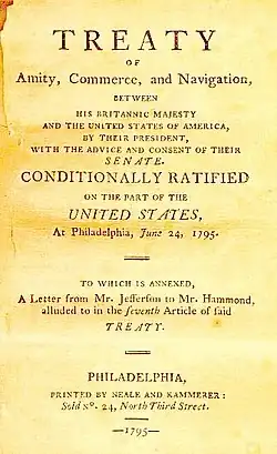 Facsimile of the first page of the Jay Treaty