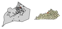 Location of Goose Creek in Jefferson County, Kentucky