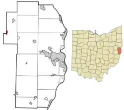 Location of Amsterdam in Jefferson County, Ohio
